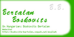 bertalan boskovits business card